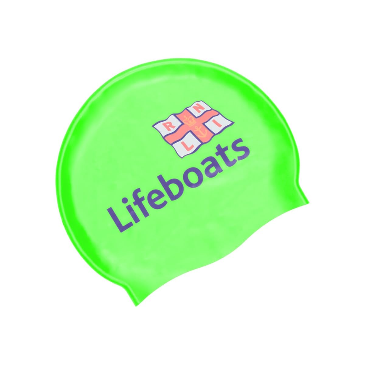 RNLI x Zoggs Silicone Swim Cap, Comfortable Adult Swimming hat, Non-Slip lining Adult Swimming Hat, Shaped Swimming Cap, Chlorine Beating Zoggs Swim Cap Green (One Size)
