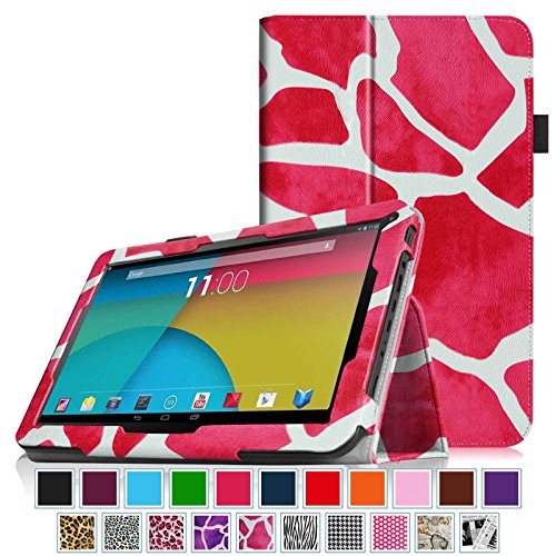 Fintie Dragon Touch A1X Plus / Dragon Touch A1X Plus II 10.1 Folio Case - Premium PU Leather Cover with Stylus Loop for Dragon Touch A1X Plus 2016 Edition / A1X Plus II / A1X / A1 10.1-Inch Android Tablet, Giraffe Magenta