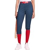 Dreammoneky Women's Softball Pants Low-Rise 3/4 Tapered Leg Baseball Pants with Dual-Layer Knee Protection for Youth Girls