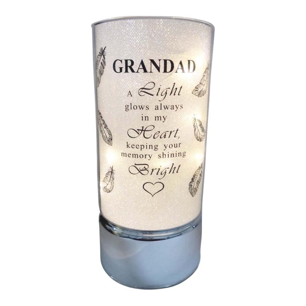Memorial Light Tubes Ornament, Perfect for Garden and Graveside for any Special Occasion in The Memory of Dad, Mum, Son, Daughter, Husband, Wife, Grandad, Nan, Brother, Sister. (20cm) (Grandad)