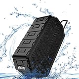 HaMi IP66 Waterproof Bluetooth Speaker with 24-Hour Playtime, 66-Foot Bluetooth Range & Built-in Mic, Dual-Driver Portable Wireless Bluetooth 4.2 Speaker with selfie Mic for iPhone, Samsung and More