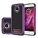 Moto Z2 Force Case,Moto Z2 Force Edition - Suensan TPU Shock Absorption Technology Raised Bezels Protective Cases Cover for Moto Z Force 2nd Generation phone (Z2 Black Purple)