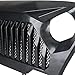 Hooke Road Front Gladiator Grill Cover Vader Grille w/Mesh Guard Compatible with Jeep Wrangler TJ 1997-2006 (Matte Black)