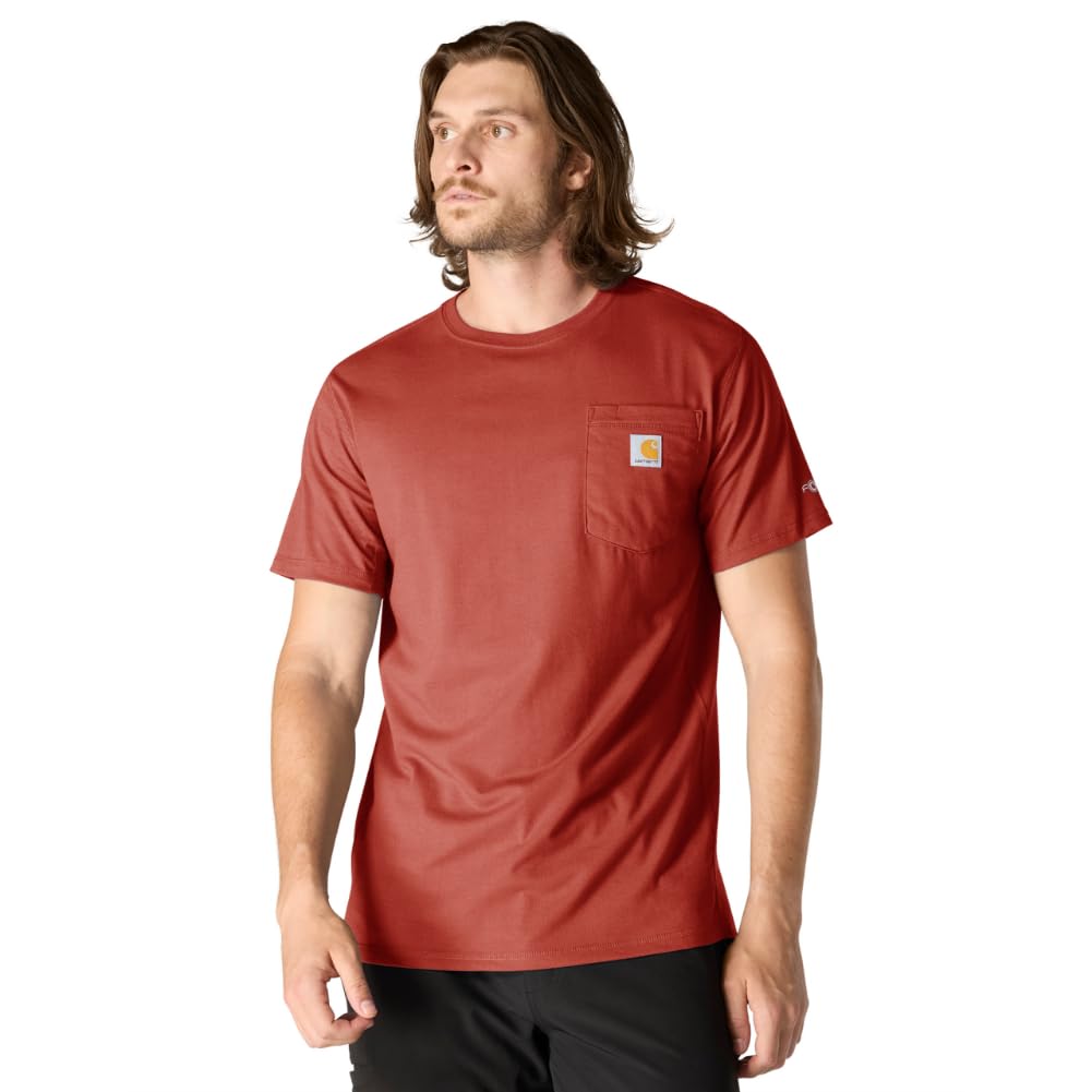 Carhartt Men's Force Relaxed Fit Midweight Short-Sleeve Pocket T-Shirt, Atomic Red, Large Image