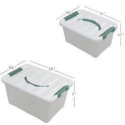 Jekiyo Clear Latching Box, Plastic Storage Bin, 2
