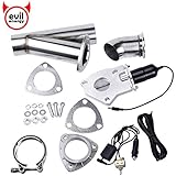 Evilenergy 3 Inch Exhaust Cutout Manual Switch Valve Motor Kit