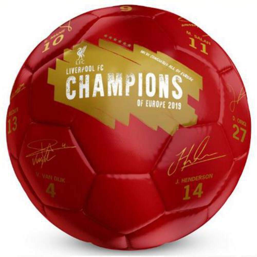 Taylors Liverpool FC Champions Of Europe Football Signature, Size 5, Red