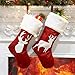 SupMLC Christmas Stockings, 2 Pcs 18 inches Christmas Stockings, Burlap with Large Plush Cuff Stockings, for Family Holiday Xmas Party Decorations