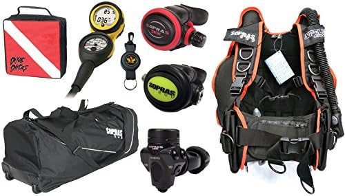 Sopras Sub Scuba Diver Package with BCD, Regulator, Octo, Oceanic VEO 100 NX Computer, Travel Bag, FREE Reg bag and Retractor.