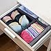 homyfort Clothes Drawer Organizer Dividers, Foldable Closet Dresser Storage Box Bins Cubes Baskets for Underwear Bras Socks Lingerie Baby Clothing, Set of 6 (Grey with Pattern)
