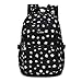 Dog Pawprint Cat Fingerprint Backpack for Elementary or Middle School Girls (Black)