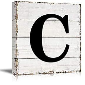 Canvas Wall Art English Letter Wood Background Home Wall Decorations for Bedroom Living Room Paintings Canvas Prints Framed - 12x12 inches