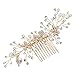 AW Bridal Wedding Hair Comb Floral Gold Leaves Bridal Hair Accessories for Bride Bridesmaids