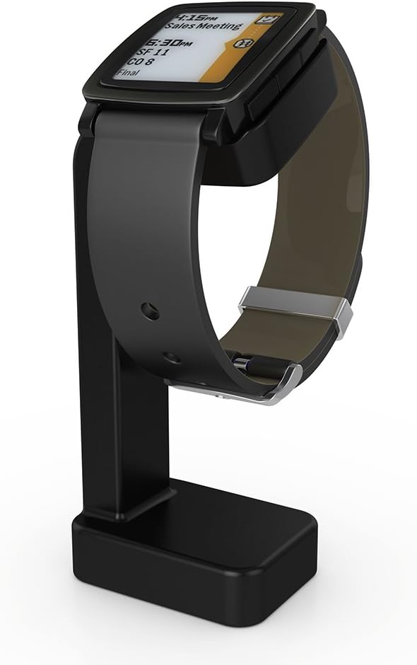 Pebble Time Stand Charger, Lucco Replacement USB Charging Station Cradle Matte Surface Dock for Pebble Time Watch (Black)