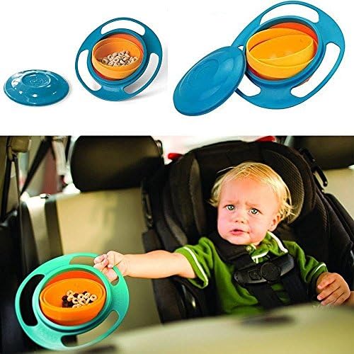 vmore Universal 360 Degrees Rotates Spill Proof & No Mess Gyro Bowl For Baby Kids