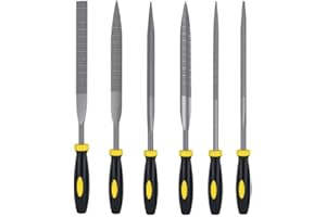 DS-Space Mini Needle File Set, Wood Rasp File Set with Rubber Handle, Bastard files for Wood and Soft Stuffs Carving (Wood Ra