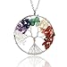 BOUTIQUELOVIN Chakra Crystal Tree of Life Necklace 30