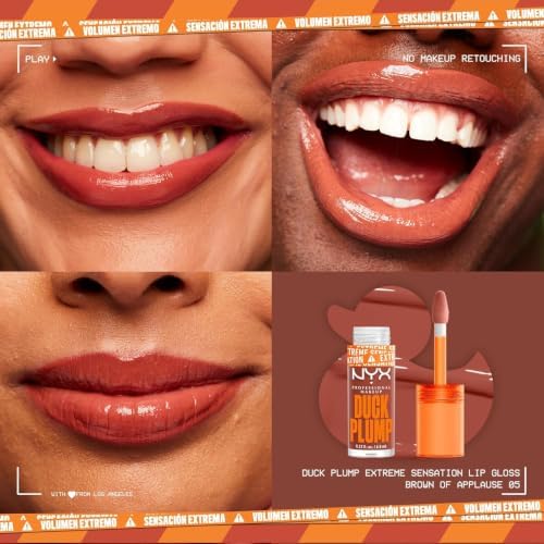 Duck Plump, Gloss, Efeito de Volume Instantâneo, com Gengibre Picante, Fórmula Vegan, Ton: Castanho de Aplausos