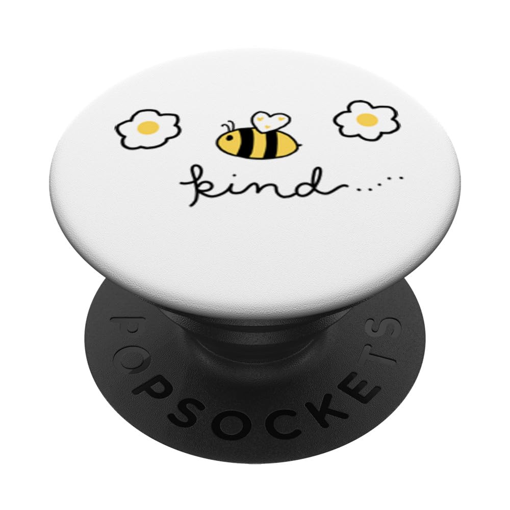 PopSockets 'Bee' Kind Cute Bumble Bee & Daisy Flowers Graphic PopSockets PopGrip: Swappable Grip for Phones & Tablets