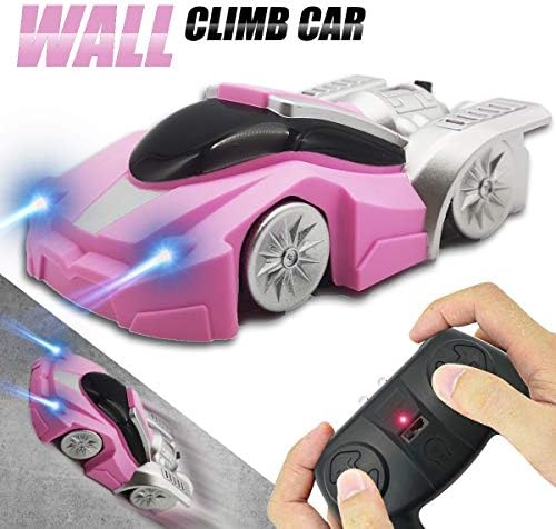 Qun Feng ラジコンカー こども向け リモコンカー 車のおもちゃ 壁を走る おもちゃ カー 無線操作 クライミングカー リモートコントロール 電動 Rcカー 室内 レース ミニカー 壁 天井 床 吸着 高速車 激走カー ラジコンくるま Led搭載 360度回転 子供のおもちゃ 知育玩具
