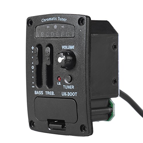 ammoon UK-300T Ukulele Ukelele Piezo Pickup Preamp 2-Band EQ Equalizer Tuner System