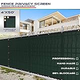 Windscreen4less Heavy Duty Privacy Screen Fence in Color Solid Green 4' x 50' Brass Grommets w/3-Year Warranty 150 GSM (Customized Sizes Available)