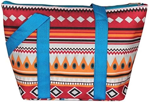 Aztec Design Polyester 10 inch Shoulder Strap Insulated Lunch Tote