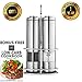 Pro Kitchen Life Battery Operated Salt and Pepper Grinder Set - Pack of 2 Mills - Durable Stainless Steel with Holder Tray - Adjustable Ceramic Coarseness with LED Light and Caps at Bottom