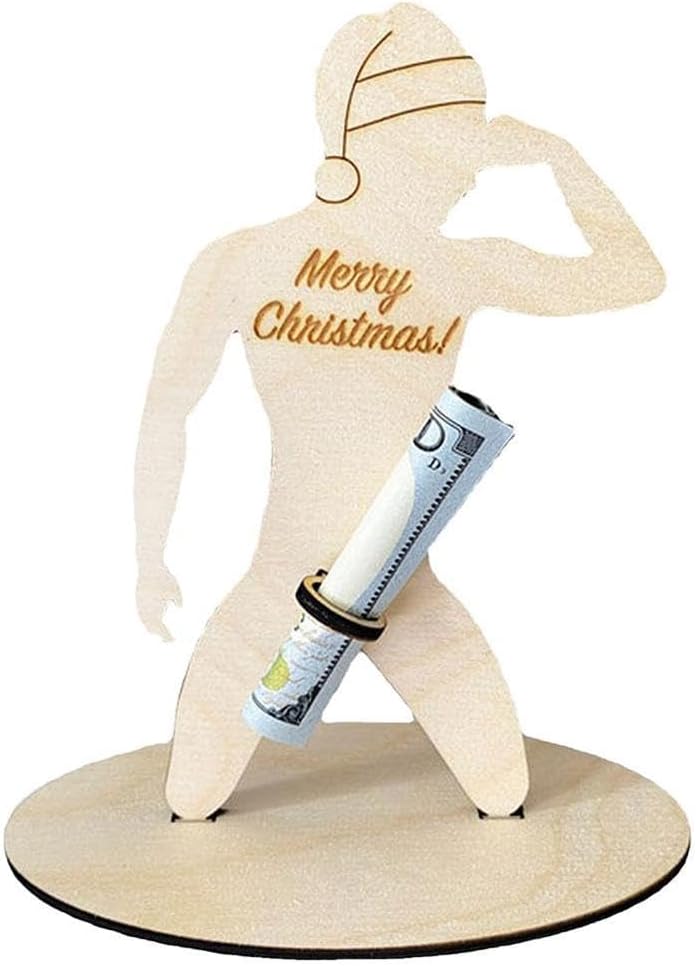 Tree Stands - Christmas Money Holder for Cash Gift,3D Money Holder Engraving Desk Ornament,Funny Money Holder Engraving Desk Ornament,Christmas Decoration Wooden Money Mini Cake Christmas,Xmas Decor Ornaments