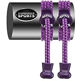 AKTIVX SPORTS LACES - No Tie Shoelaces that Lock - Replacement Elastic Shoelaces, Athletic Laces for Running Gear Accessories, Mens Womens or Kids Shoes, Fitness Exercise Equipment (Purple)