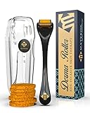 Derma Roller for Face and Body by Matykos - Cosmetic Non-Invasive Micro Needle Tool with 540 Titanium Micro Needles for Beard Growth 0.25mm | BONUS Gift Box, Brochure, 10 Sponges, Storage Case