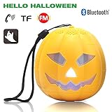 Portable Speaker Wireless Bluetooth Speakers with Pumpkin LED Lights and Ghosts Sound as Christmas Gift,Birthday Gifts for Kids Men Women.(Yellow)