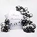 Captank Balloon Garland Arch Kit Black and Silver Balloons Black Agate Marble Balloons Decorations for Parties Wedding Baby Shower Graduation | Includes Glue Dots Balloons Strip Curling Ribbon