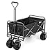 Sekey Folding Wagon Cart Collapsible Outdoor Utility Wagon Heavy Duty Beach Wagon with All-Terrain Wheels, 265 Pound Capacity, Black