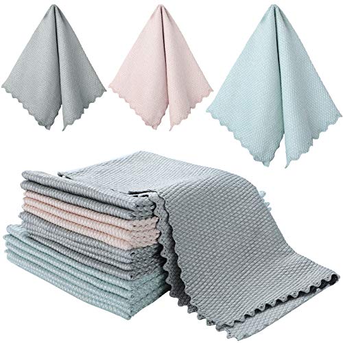 15 Pieces Fish Scale Cloth Fish Scale Rags Nanoscale StreakFree
