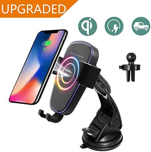 Qi Wireless Car Charger,Car Mount Gravity Linkage Air Vent Fast Charging for Samsung Galaxy Note 8/5,S8/S8 Plus,S7,S6 Edge+,IPhone 8/8 Plus, iPhone X Compatible All Enabled Devices By Zeekoo (Black)