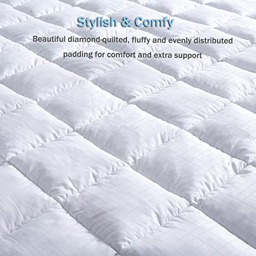 DOWNCOOL Mattress Pad Cover,Quilted Fitted 100% Cotton Waterproof Breathable Top Mattress Pad with 8-21 inch Deep Pocket (Queen)