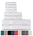 Welhome Basic 100% Cotton Towel (White) - 8 Piece Set - Quick Dry - Absorbent - Soft - 434 GSM - Machine Washable - 2 Bath - 2 Hand - 4 Wash Towels