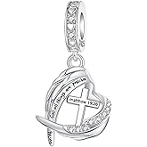 BIZK 925 Sterling Silver Charm Fits Bracelets and Necklaces Charms for Women Fashion Jewelry for Women, Lover, Mother and Friend (Cross Heart)