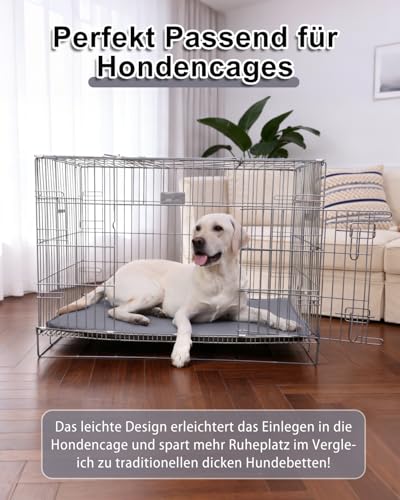 Favodormir Waterproof Dog Mat Outdoor 105 x 70 cm, Dog Bed Large Dogs Made of Faux Leather, Easy to Clean, Portable Space-Saving Dog Cushion, Washable Dog Mattress for Indoor and Travel, Grey