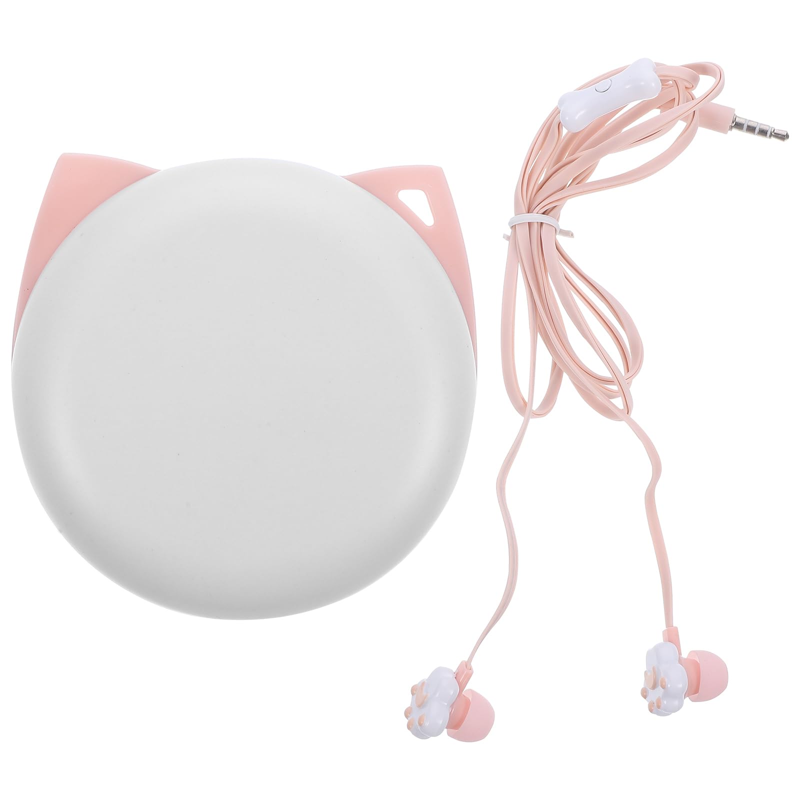 Hemobllo Kitten Claw Ear Headphones Wired in-Ear Earphones with Cute Cartoon Storage Box for Kids Girls Compatible with All Phones 3.5Mm Jack