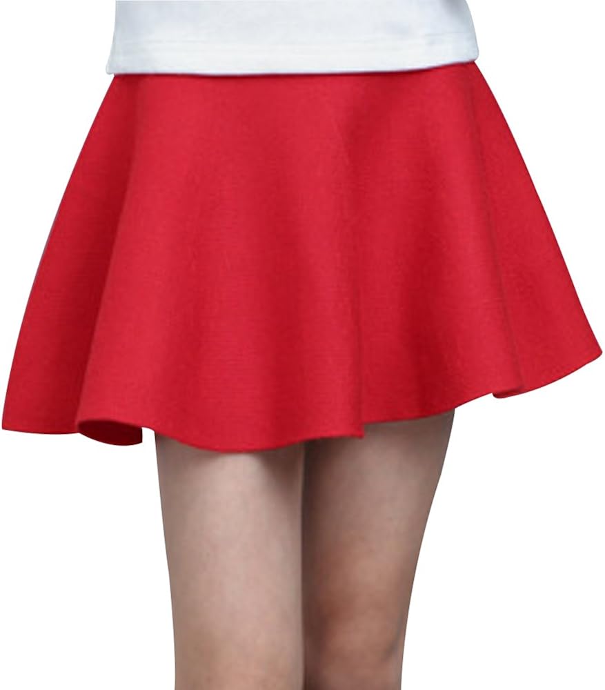 Mesinsefra Little Big Girls' High Waist Knitted Flared Pleated Skirt Casual: Clothing