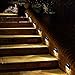 Solar Deck Lights Outdoor,LED Step Light Waterproof Landscape Lighting for Stairs,Step,Fence,Yard,Patio,Driveway,Pathway,Yard,Backyard and Garden (4 Pack, Black)