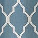 jinchan Linen Kitchen Curtains Moroccan Tile Print Tier Curtains 45 Inch Length Geometric Lattice Farmhouse Half Window Country Rustic Voile for Bathroom RV 2 Panels Blue