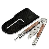 RUNACC Dull Butterfly Knife Practice Butterfly Knife Butterfly Trainer Butterfly Knife for Training, Unsharpened Blade, Natural Wooden Handle