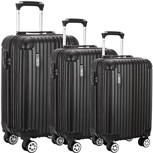 Luggage Set 3 Piece ABS Trolley Suitcase Spinner Hardshell Lightweight Suitcases TSA