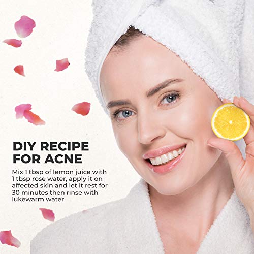 USDA Organic Rose Water Facial Toner Astringent - Anti Aging Hydrating Primer & Makeup Face Setting Spray Mist From Fresh Moroccan Rose Petal Water - 100% Natural Cleanser For Glowing Skin