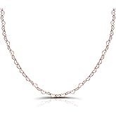 Hoops & Loops Sterling Silver Heart Link Chain Necklace, 16 inches 20 inches 24 inches or 30 Inches