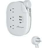 Alitayee USB C Portable Travel Power Strip,3ft Wrapped Extension Cord,3.1A | 3 Outlets,3 USB Ports,3ft Wrapped Around Extension Cord,Fast Charge,Flat Plug, Outlet Extender,For Cruise Travel Home Office