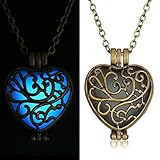 Heart Glow In The Dark Magic Fairy Necklace Girls Locket Necklaces N302-1
